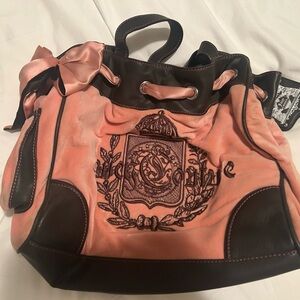 ORIGINAL Juicy Couture Pink and Brown Velvet purse